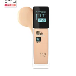 Maybelline Fit Me Tube Matte + Poreless with SPF Foundation - Light Beige 118,  30 ml-14