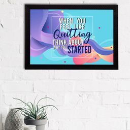 eCraftIndia Purple & White "When You Feel Like Quitting Think About Why You Started" Quote Matt Painting-17