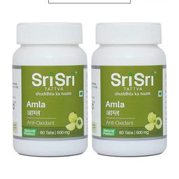 Sri Sri Tattva Set Of 2 Amla Tablets For Anti-Oxidant 500mg - 60 Tablets Each-image-67