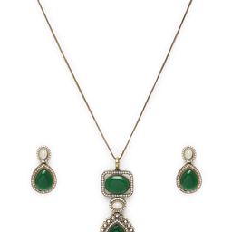 Peora Gold-Plated Kundan Stone Studded Jewellery Set-image-22