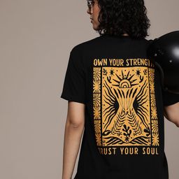Roadster Printed Drop-Shoulder Sleeves Oversized Bio Finish T-shirt-image-86