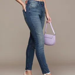 bebe Women Blue Super Skinny Fit High-Rise Clean Look Light Fade Stretchable Jeans-picture-6