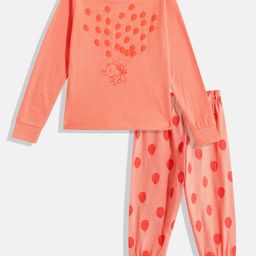 Here&Now X Game Begins Girls Pure Cotton Printed T-shirt With Joggers-image-45