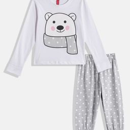 Here&Now X Game Begins Girls Pure Cotton Printed T-shirt With Joggers-image-27