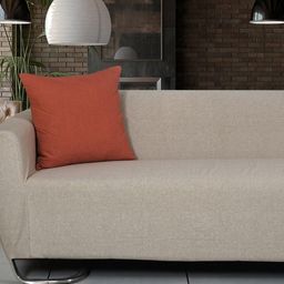 Ode & Cleo Rust Embroidered Pure Cotton Square Cushion Cover-image-16