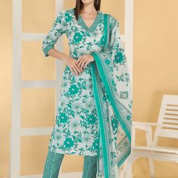 Anouk Women Ethnic Motifs Printed Regular Pure Cotton Kurta with Trousers & Dupatta-picture-15