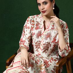 Jaipur Kurti Women Tribal Printed Regular Pure Cotton Kurta & Trousers-image-91