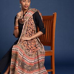 Taavi Floral Printed Kalamkari Dupatta-24
