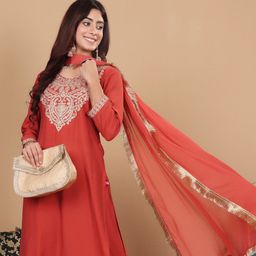 Varanga Women Embroidered Regular Kurta with Palazzos & With Dupatta-image-29