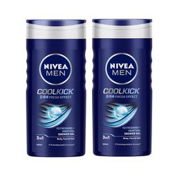 Nivea Men Pack of 2 Cool Kick Refreshing Menthol Shower Gel - 250ml Each-16