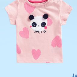 mothercare Infant Girls Pink Printed Pure Cotton Applique T-shirt-image-87