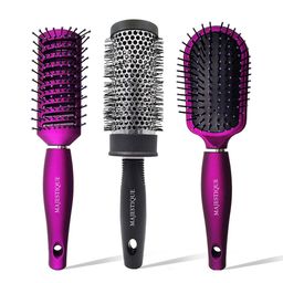 MAJESTIQUE Set of Detangler Brush - Large Round Hair Brush & Vent Blow Brush-42