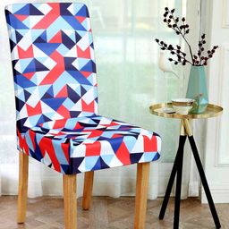 Alina decor Set Of 6 Red & Blue Digital Printed Chair Covers-10