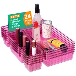 Myntra Elegant Homes Pink 24Pieces Acrylic Regular Drawer Organisers-image-31