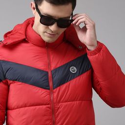 U.S. Polo Assn. Men Red & Navy Blue Colourblocked Puffer Jacket-picture-28