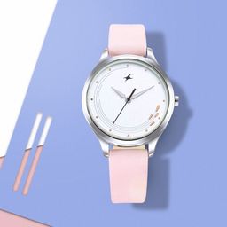 Fastrack Women women's White Brass Dial & Pink Leather Straps Analogue Watch-18