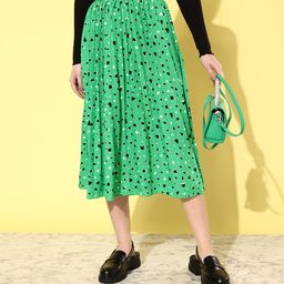 ANVI Be Yourself Abstract Printed Accordion Pleated Flared Midi Skirt-picture-11