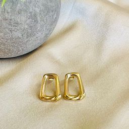 MYKI Gold-Plated Resplendent Stainless Steel Geometric Drop Earrings-33