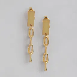 Carlton London Gold-Plated Contemporary Drop Earrings-53