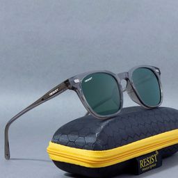 RESIST EYEWEAR Unisex Wayfarer Sunglasses with UV Protected Lens FLIGHT BROWN GREEN2-Green-48