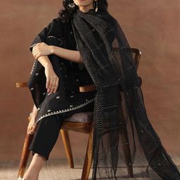 Gerua By Libas Women Floral Embroidered Regular Kurta with Trousers & With Dupatta-image-66