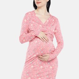 Blush 9 Maternity Women Checked Print Maternity Shirt Dress-image-42