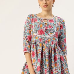 Ethnovog Floral Printed Anarkali Kurti-image-70