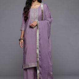 Varanga Ethnic Motifs Embroidered Regular Kurta with Trousers & With Dupatta-3