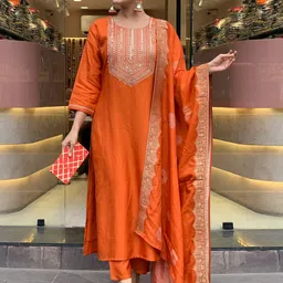 Anni Designer Ethnic Motifs Embroidered Straight Kurta with Trousers And Dupatta-picture-45