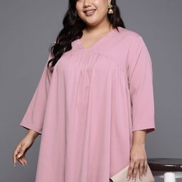 Varanga Women Pleated Silk Crepe Kurta with Trousers-20