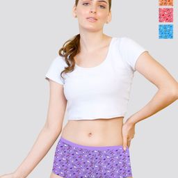 Kalyani Pack Of 4 Printed Cotton Mid-Rise Boy Shorts Briefs 5508P6V008S-20