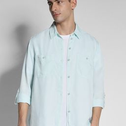 AMERICAN EAGLE OUTFITTERS Spread Collar Long Sleeves Casual Shirt-image-68