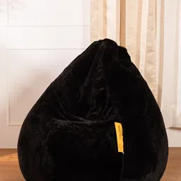 THREADVIBE LIVING Black Teardrop Bean Bag With Beans Filled-image-91