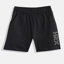 HRX by Hrithik Roshan Boys Black Typography Printed Pure Cotton Sports Shorts-picture-11