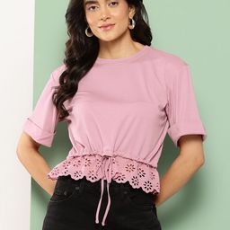Killer Schiffli Detail Tencel Cinched Waist Top-image-28