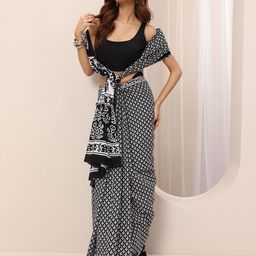 Libas Ethnic Motifs Printed Saree With A Solid Blouse Piece-image-46