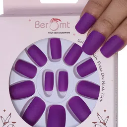 BEROMT 12 Pcs Long-Lasting Premium Matte Salon Finish Press On Nails - Shade 470-image-38