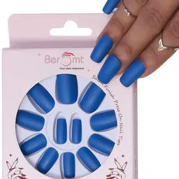 BEROMT 12 Pcs Long-Lasting Premium Matte Salon Finish Press On Nails - Shade 476-3