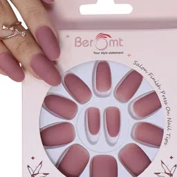 BEROMT 12 Pcs Long-Lasting Premium Matte Salon Finish Press On Nails - Shade 482-image-62