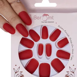 BEROMT 12 Pcs Long-Lasting Premium Matte Salon Finish Press On Nails - Shade 435-image-43
