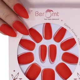 BEROMT 12 Pcs Long-Lasting Premium Matte Salon Finish Press On Nails - Shade 486-image-82