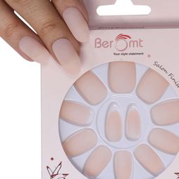 BEROMT 12 Pcs Long-Lasting Premium Matte Salon Finish Press On Nails - Shade 549-12
