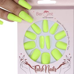 BEROMT 12 Pcs Long-Lasting Premium Matte Salon Finish Press On Nails - Shade 527-1