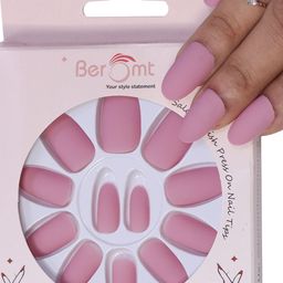 BEROMT 12 Pcs Long-Lasting Premium Matte Salon Finish Press On Nails - Shade 471-image-72
