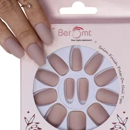 BEROMT 12 Pcs Long-Lasting Premium Matte Salon Finish Press On Nails - Shade 436-image-39
