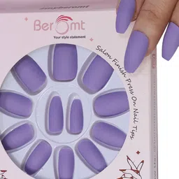 BEROMT 12 Pcs Long-Lasting Premium Matte Salon Finish Press On Nails - Shade 474-image-71