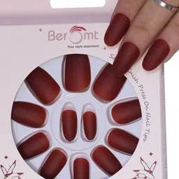 BEROMT 12 Pcs Long-Lasting Premium Matte Salon Finish Press On Nails - Shade 461-image-85