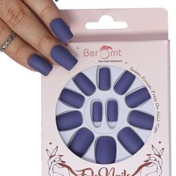 BEROMT 12 Pcs Long-Lasting Premium Matte Salon Finish Press On Nails - Shade 495-4