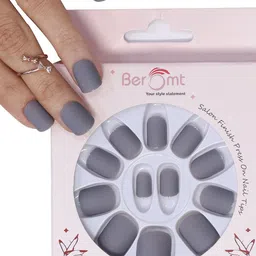 BEROMT 12 Pcs Long-Lasting Premium Matte Salon Finish Press On Nails - Shade 428-image-68