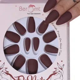 BEROMT 12 Pcs Long-Lasting Premium Matte Salon Finish Press On Nails - Shade 562-image-61